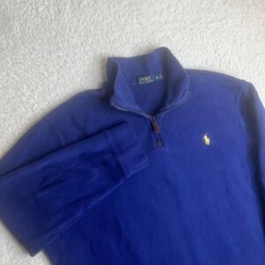 Polo Ralph Lauren men's blue quarter zip sweater 1/4 pullover xl